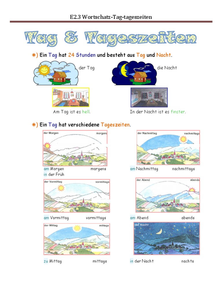 E2.3 Wortschatz-Tag-tageszeiten-lernposter | PDF