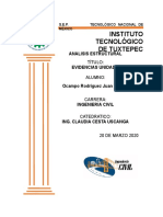 Instituto Tecnológico de Tuxtepec: Analisis Estructural Evidencias Unidad 1