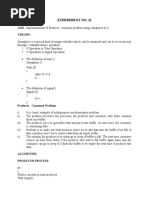 Experiment No. 12: AIM: Implementation of Producer-Consumer Problem Using Semaphore in C. Theory