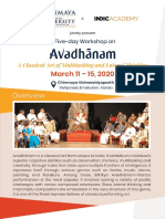Workshop On Avadhanam - Brochure