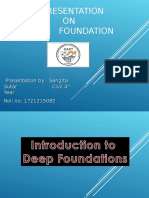 Presentation ON Pile Foundation: Presentation By: Sangita Sutar Civil 4 Year Roll No: 1721215082