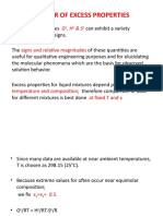 Behavior of Excess Properties