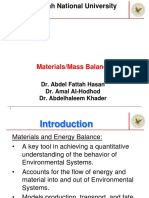 An-Najah National University Materials/Mass Balance