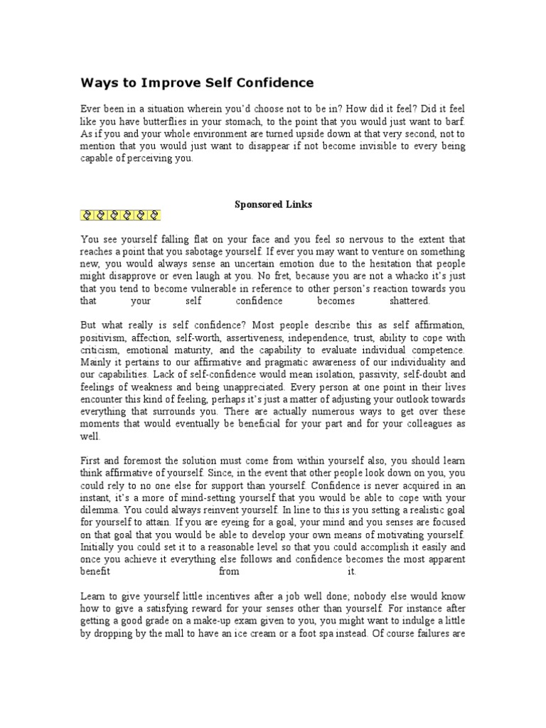 Boost Your Self Confidence Tips | PDF | Astrological Sign ...