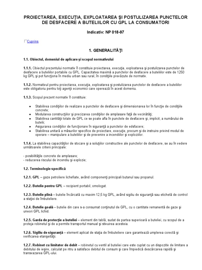 Normativ 018 - Butelii Mici | PDF