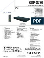 Sony BDP S780 Blu Ray Player Service Manual PDF