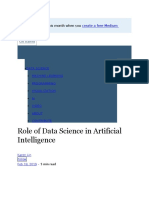 Role of Data Science in Artificial Intelligence: Create A Free Medium Account