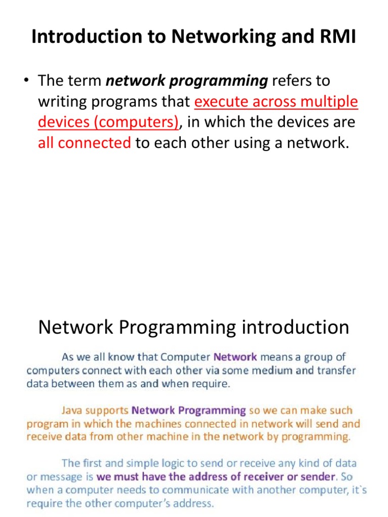 Introduction To Networking and RMI | PDF | Internet Protocol Suite ...