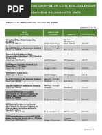 Aashto Publications-2019 Editorial Calendar Publications Released To Date