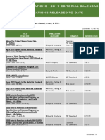 Aashto Publications-2019 Editorial Calendar Publications Released To Date