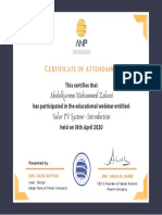 Certificate of Appreciation Abdulkareem Mohammed Zabani PDF