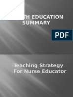 Health Education Summary
