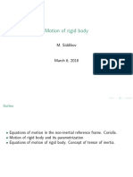 Motion of Rigid Body: M. Siddikov