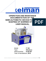 Operation and Maintenance Manual for Semi-Automatic Shaping Device