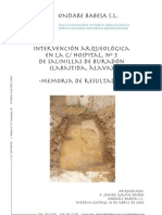 Intervención Arqueológica en La C/Hospital, Nº 5 de Salinillas de Buradón (Labastida, Álava) - Memoria de Resultados