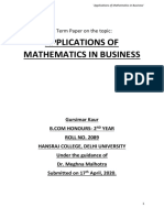 Applications of Mathematics in Business