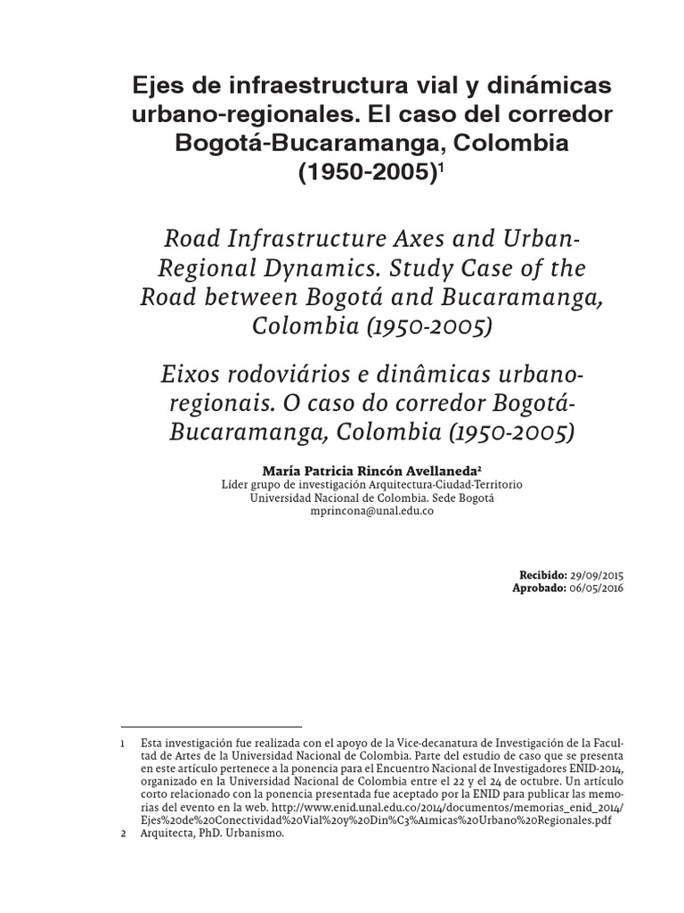 Artículo Patricia Rincón | PDF | Bogotá | Entorno natural