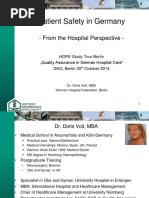 Mrs DR Doris Voit Patient Safety in Germany - From The Hospital Perspective