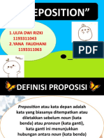 "Preposition": 1.ulfa Dwi Rizki 1193311043 2.yana Faudhani 1193311063