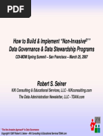 How To Build & Implement " Non - Invasive " Data Governance & Data Stewardship Programs