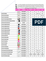 Tabla Con Valores para Sublimación (Sublix)