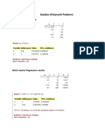 Solution (Polymath Problem) : CSTR Regression Results