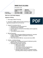 Msme Policy in China: Definition: Based On Promotion Law: Industrial SME Medium