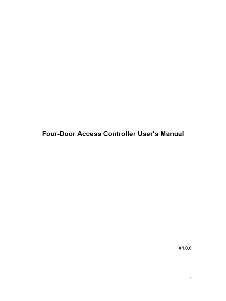 Four-Door Access Controller User's Manual | PDF | Security Alarm ...