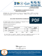 Constancia de Tratamiento Y/O Disposición Final de Residuos Peligrosos