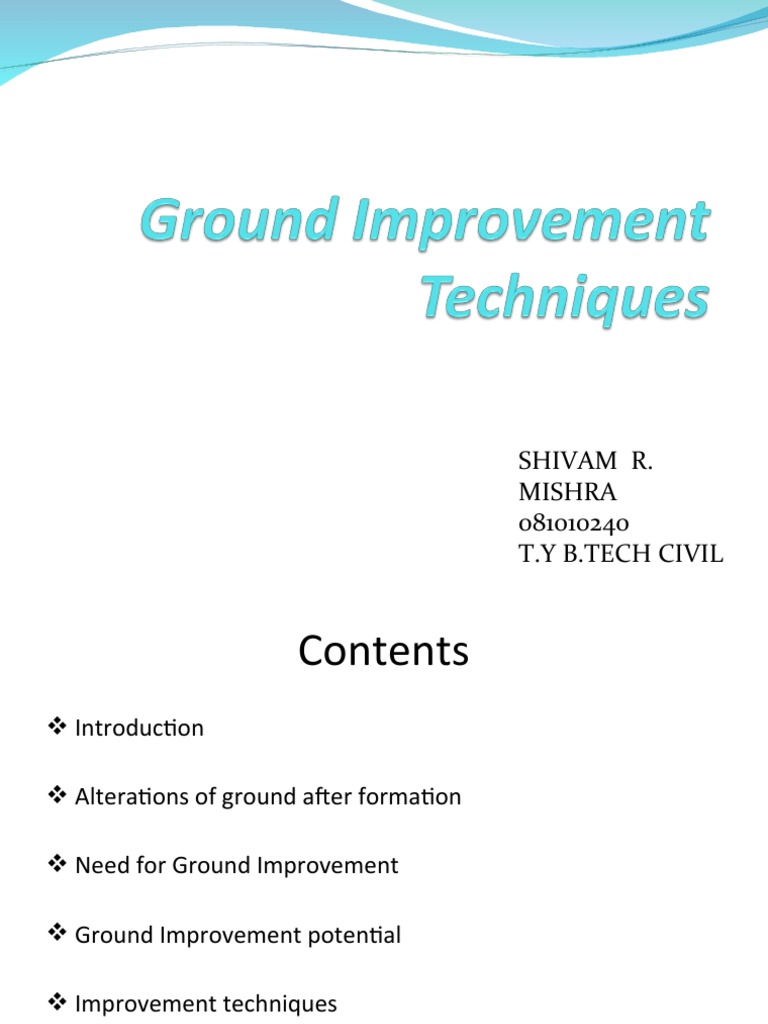 Ground Improvement Techniques Overview | PDF | Deep Foundation | Soil