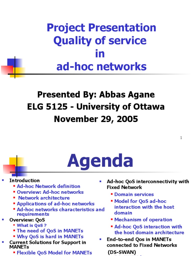 Ad-Hoc Networks & QoS Explained | PDF | Wireless Ad Hoc Network | Computer  Network