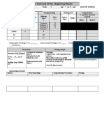 Case Summary Sheet: Beginning Reader