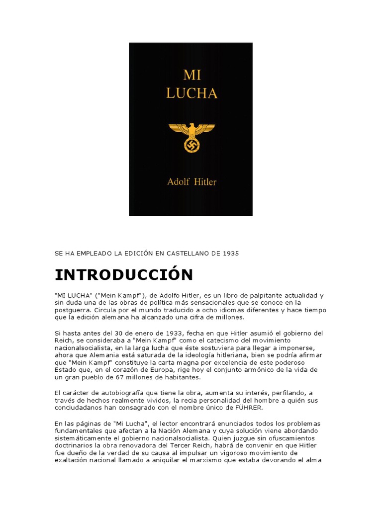 Mi Lucha | PDF | nazismo | Adolf Hitler