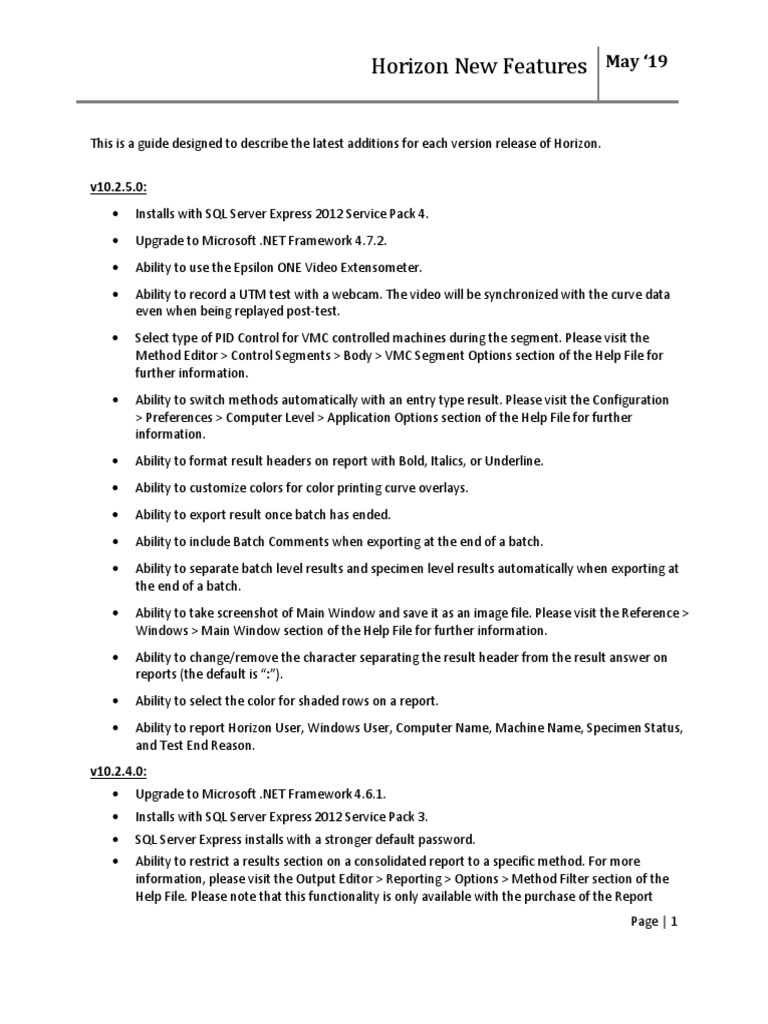 Horizon May 2019 New Features Guide | PDF | Software | Mobile Device