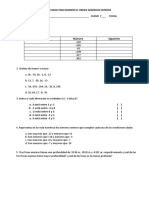 Actividad Procedimental Orden Números Enteros