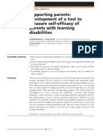 Supporting Parents: Development of A Tool To Measure Self-Efficacy of Parents With Learning Disabilities