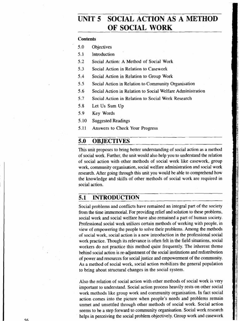Unit 5 Social Action AS Method Social: A OF Work | PDF | Social Group ...