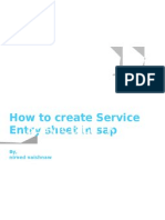 SAP - Service Entry Sheet