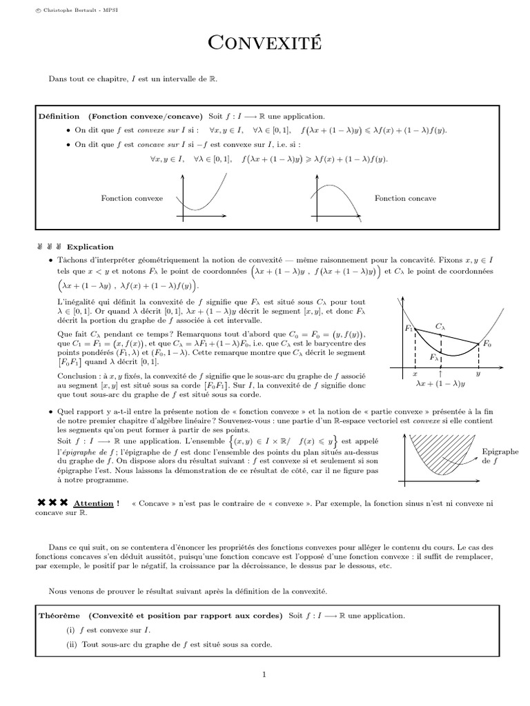 Cours - Convexite PDF | PDF | Ensemble convexe | Fonction