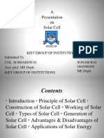 A Presentation On Solar Cell: Kiet Group of Institutions Submitted To Submitted by Sonam Rai 1602940165 ME Deptt