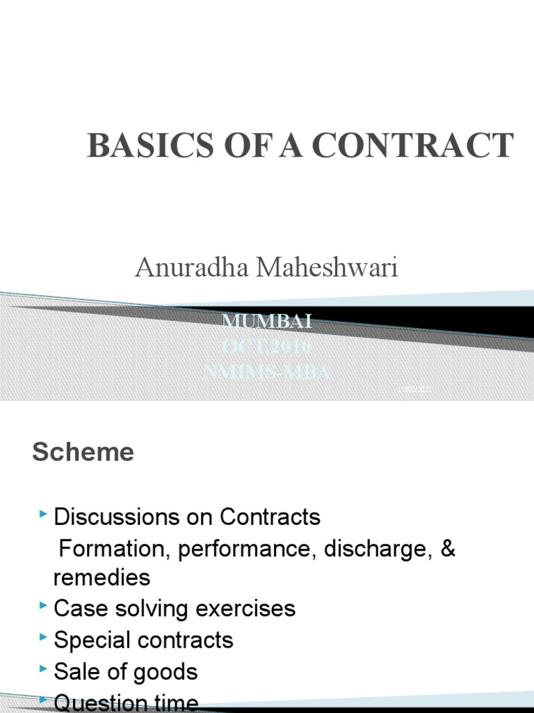 Understanding Contract Law Basics | PDF | Offer And Acceptance | Breach ...