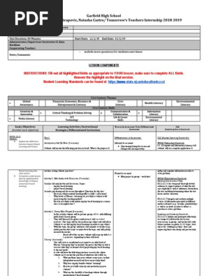 lesson plan inquiry project based learning  1 