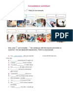 Consolidation Worksheet: Look and Complete - There Is One Example