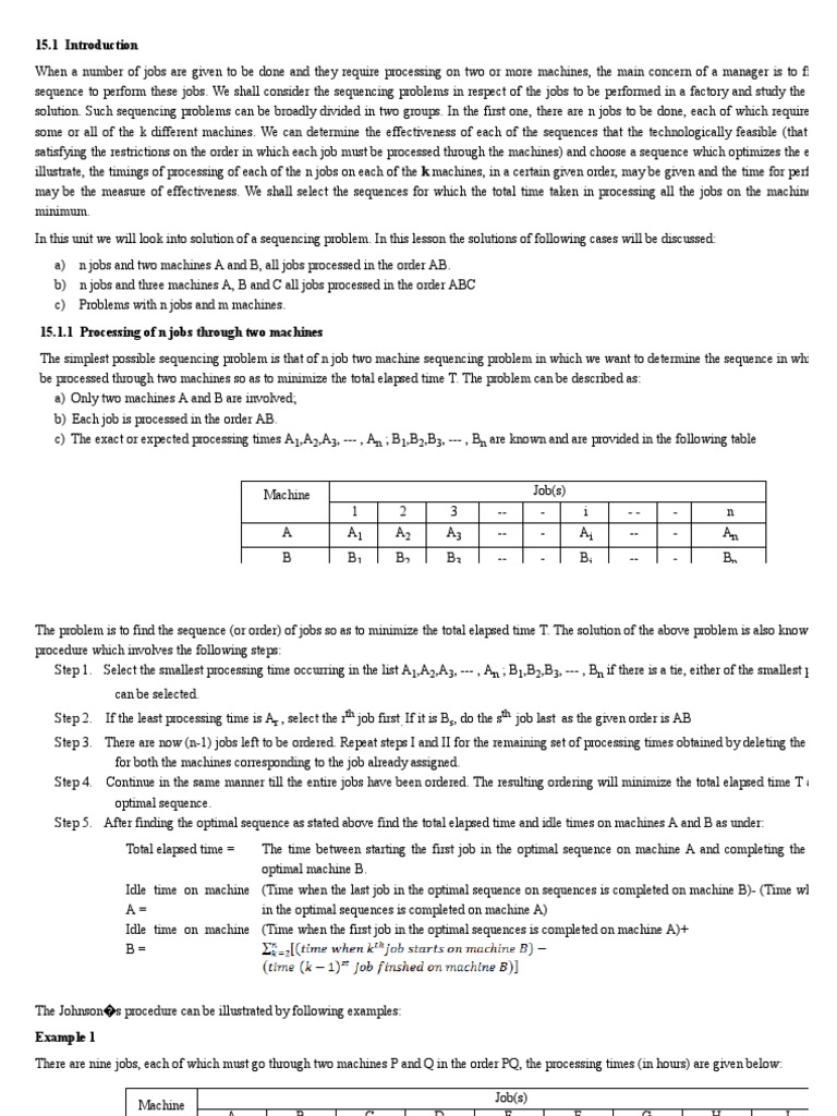 Optimal Job Sequencing in Operations | PDF | Mathematical Optimization ...