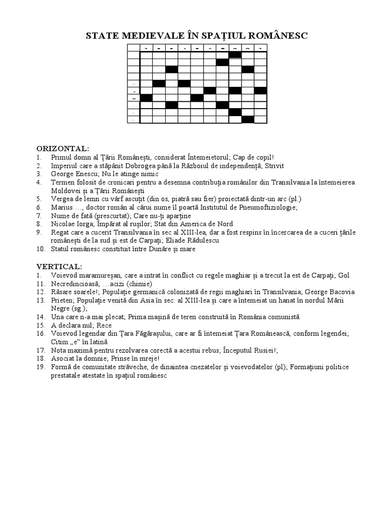 Rebus-State Medievale Românești | PDF