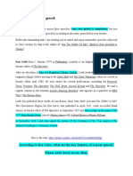 Speech Analysis by Sam Leith. Speech Evaluation Grid