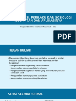 Teori Promosi, Perilaku Dan Sosiologi Kesehatan Dan Aplikasinya