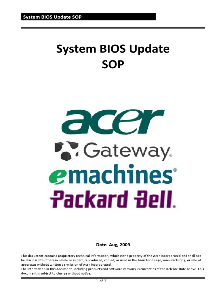 System BIOS Update SOP | PDF