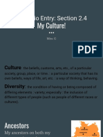 Portfolio Entry: Section 2.4: My Culture!