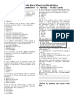 Ev. Segundo Periodo - Castellano - Grado 4 - 2019